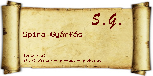 Spira Gyárfás névjegykártya